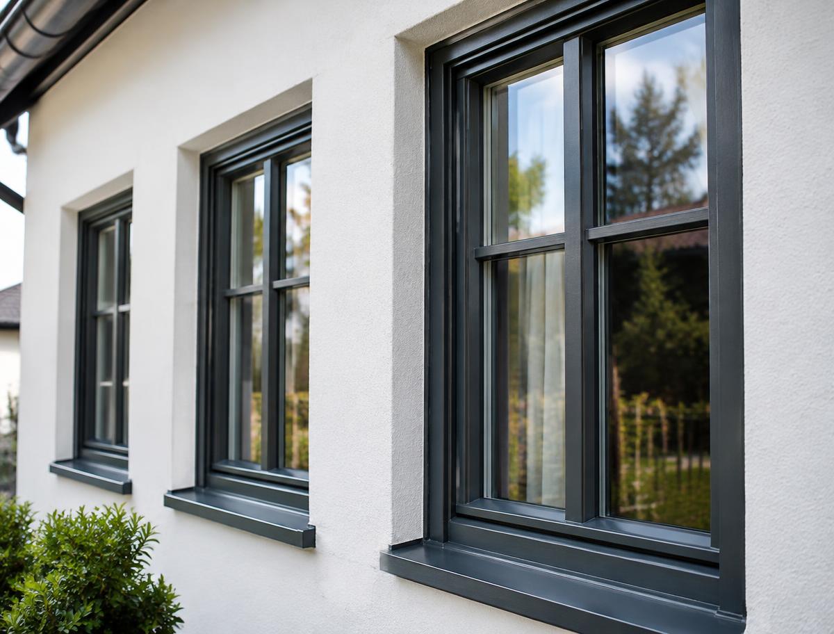 Neu lasierte und lackierte Holzfenster